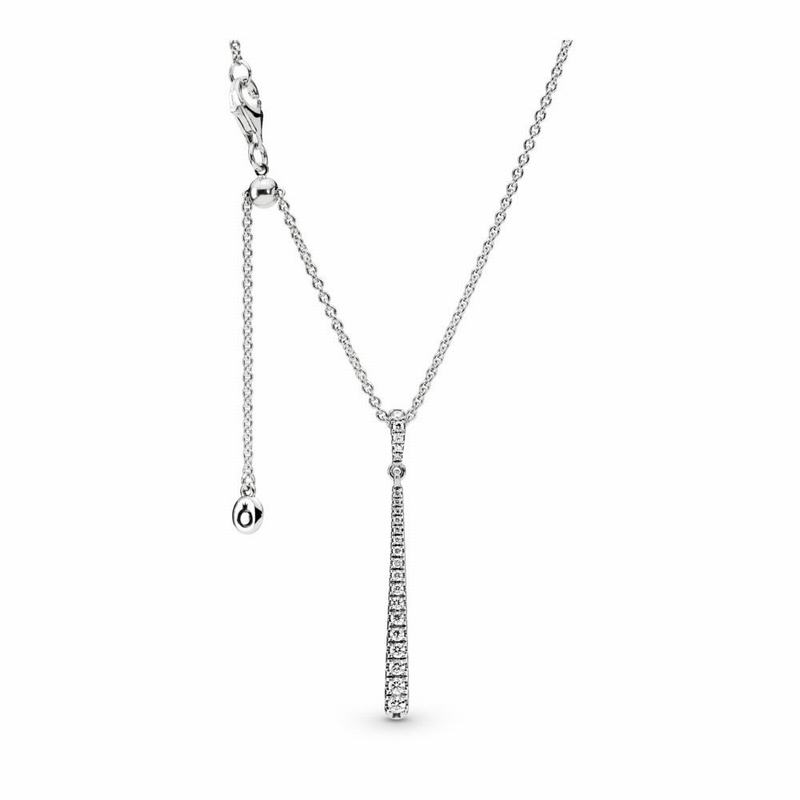 Pandora Shooting Star Necklace - Sterling Silver/Silicone/Cubic Zirconia - Canada | WC3394EU